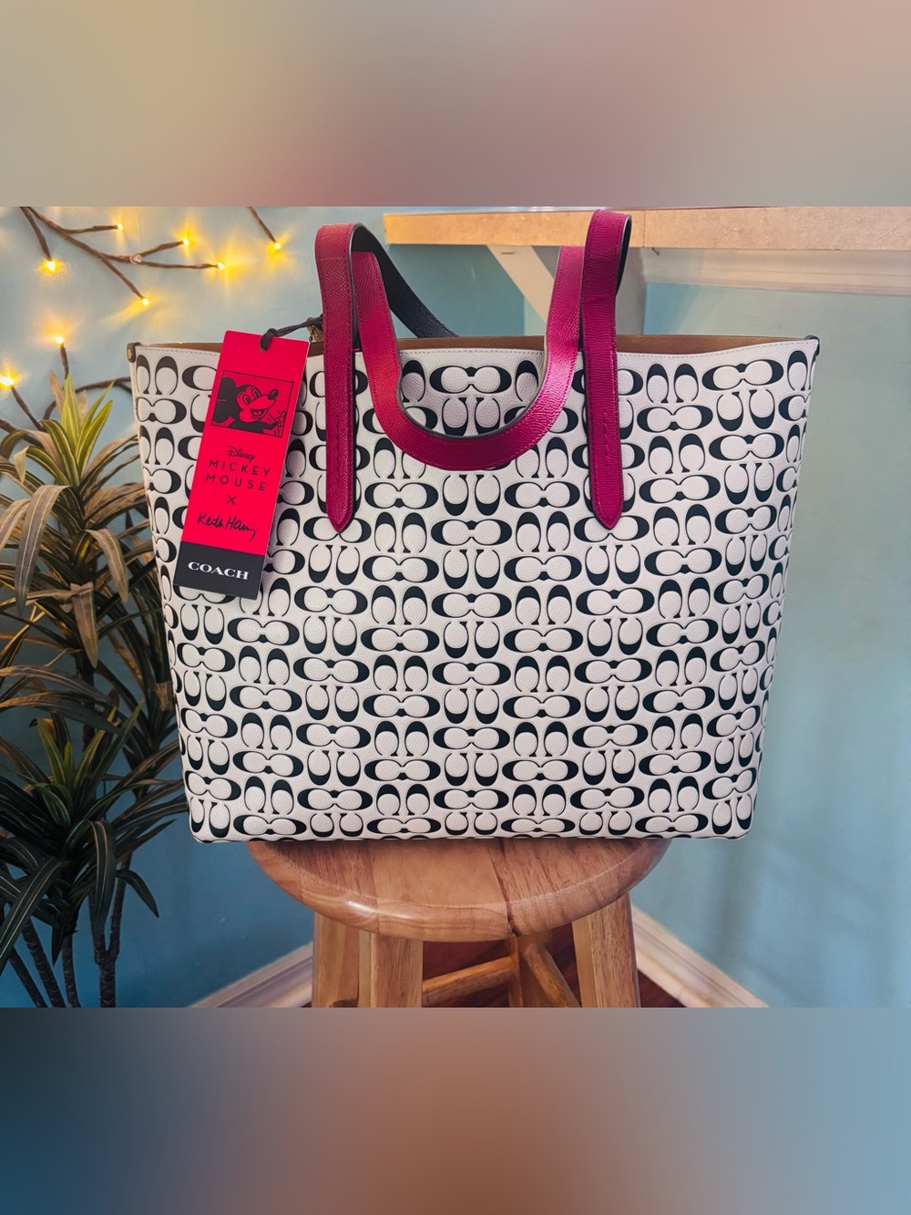 Coach NWT Limited Edition Disney Signature Leather Tote Bag